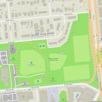 Map of Eugene Simpson Stadium Park