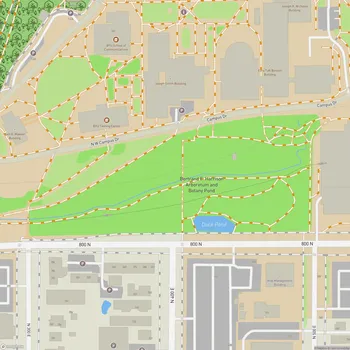 Map of Bertrand F. Harrison Arboretum and Botany Pond