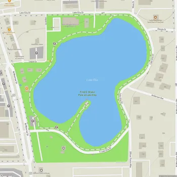 Map of Fred O. Drake Park at Lake Ella