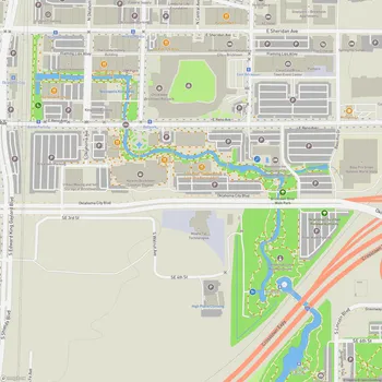 Map of Bricktown River Walk Park