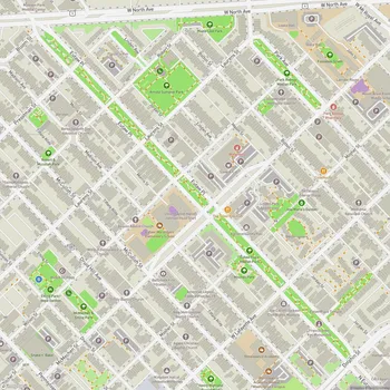 Map of Eutaw Place Median Park
