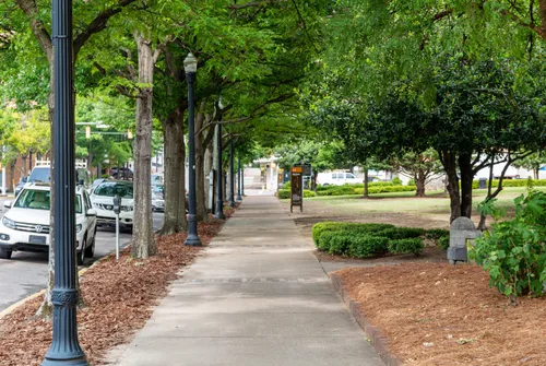 Walking path along the park's outer edge