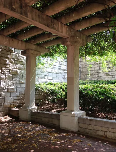 This pergola structure in the northeast corner provides shade