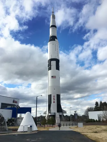 Towering Saturn V Rocket display stands tall
