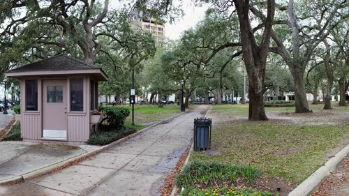 Walking paths seen from the southern corner of Bienville Square