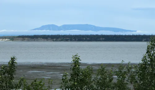 Water view with distant mountains visible on the horizon