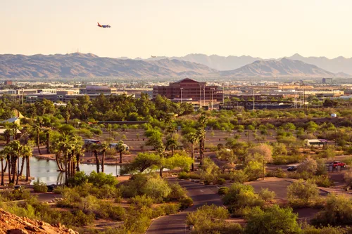 Panoramic view of the park landscape