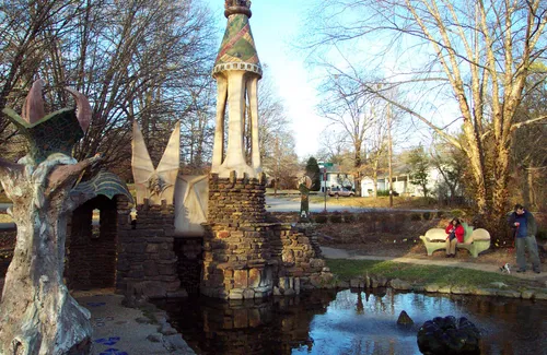 This tiny castle structure is located in the park's northeast corner