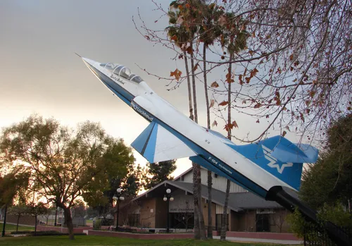The Spirit of Burbank F-104 Starfighter displayed near Olive Avenue