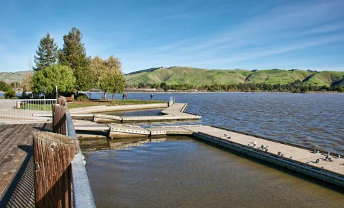 Boat launch area extending into Lake Elizabeth's placid waters