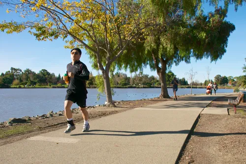 Paved jogging path along Lake Elizabeth's north shore