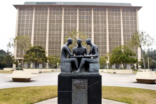 Clement Renzi's sculpture honoring three clergymen who fostered interfaith dialogue