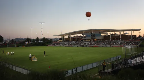 Soccer match underway at the Championship Stadium