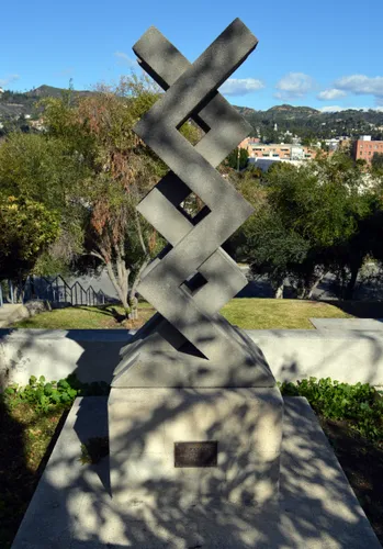 Kaleidoscope sculpture by Jesus Y. Dominguez creates a striking geometric focal point