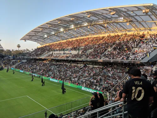 Visitors at the BMO Stadium await a lively match