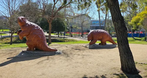 Large animal sculptures in the north section of the park