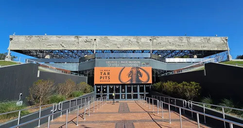 The entrance to the George C. Page Museum of La Brea Discoveries