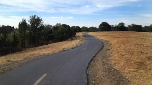 A bike path leads through the park
