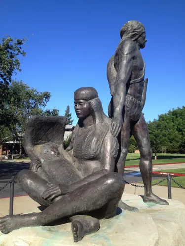 Bronze sculpture outside the Maidu Community Center