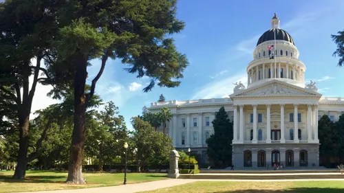 California State Capitol building viewed from the park grounds
