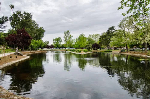 Lake Kiesel provides beautiful scenery within the park