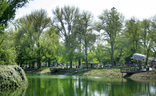 Southside Park Lake surrounded by tall trees