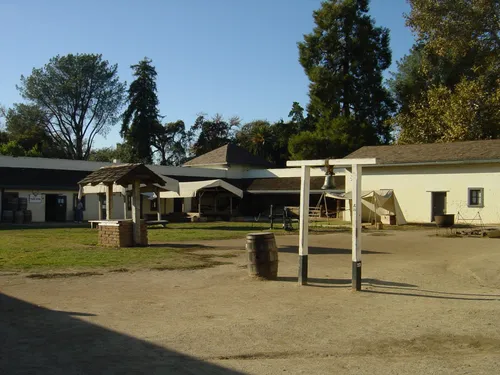 Central plaza with wooden structure preserved from the fort's active period