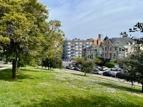 Sloping lawn offers a serene location