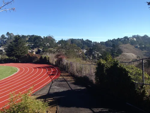 Running track at the athletic field in the north section of the park