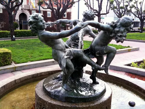 The bronze sculpture Dancing Sprites by French artist Henri-Léon Gréber