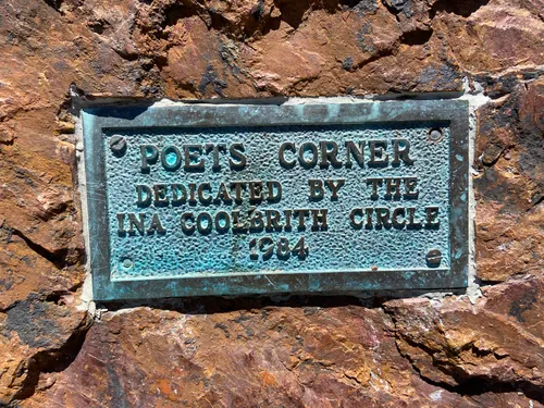 A closeup of the Poet's Corner plaque