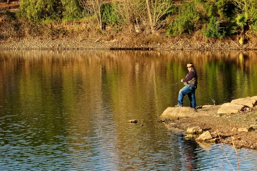 Peaceful fishing spot on a beautiful morning