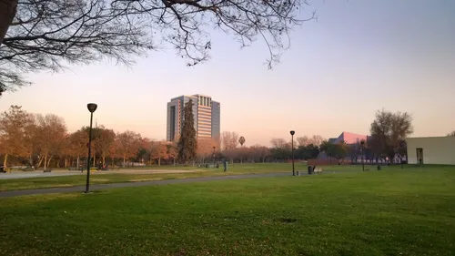 The southern park grounds in evening light