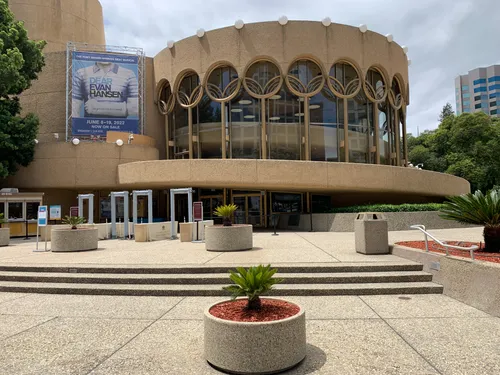 The distinctive round architecture of San Jose Center for the Performing Arts