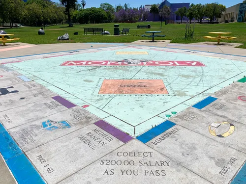 Life-sized Monopoly board where visitors can step into the classic game