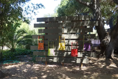 Quiet area in the park provides shade