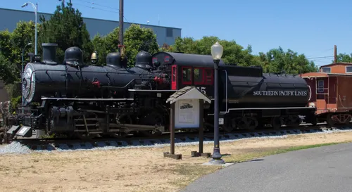 Preserved locomotive on display showcases transportation history