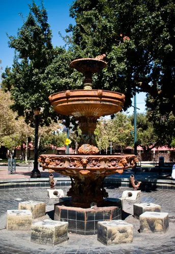 This fountain near 2nd Street was inspired by an older 1885 design
