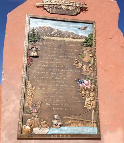 Decorative plaque commemorating America the Beautiful