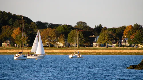 Looking north toward sailboats near Pardee Seawall