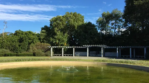 Green space with a reflecting pool at the George Mason Memorial