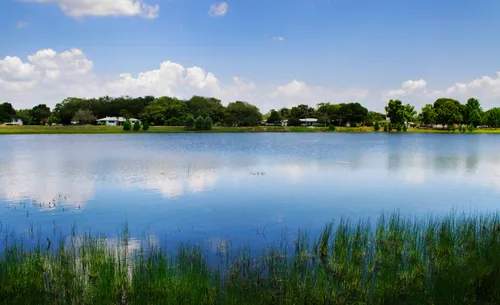 A view of the park's lake
