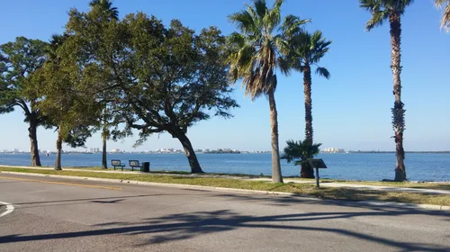 Trees line the waterfront along the park's scenic shoreline