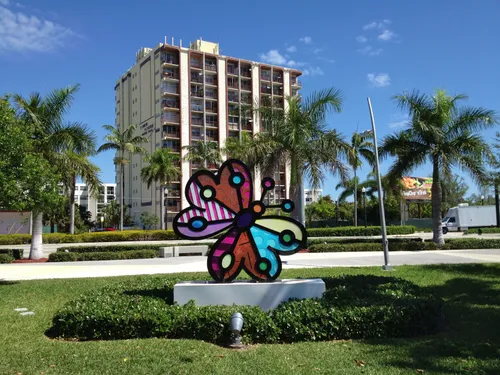 Romero Britto butterfly sculpture brings vibrant art to the park grounds