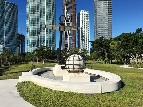 Spanish Navy Plaza features a historical anchor monument