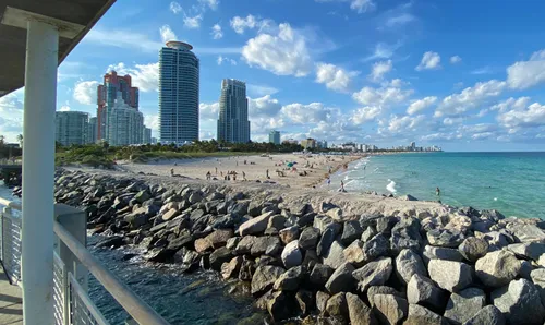 Looking north along South Beach