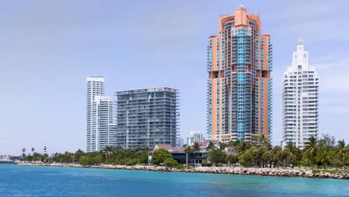 Miami's high-rise buildings along the waterfront