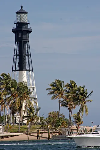 Hillsboro Inlet Lighthouse can be seen from the park