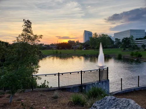 Sunset casts golden light over Boca Chuba Pond in the park's west section