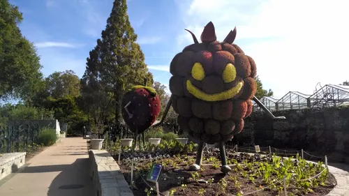 Whimsical plant sculpture in the Botanical Garden